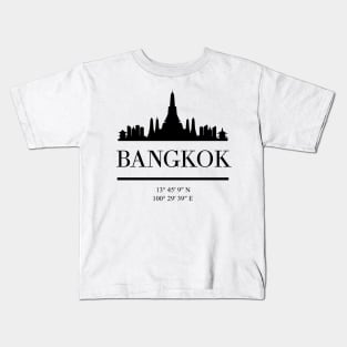 BANGKOK THAILAND BLACK SILHOUETTE SKYLINE ART Kids T-Shirt